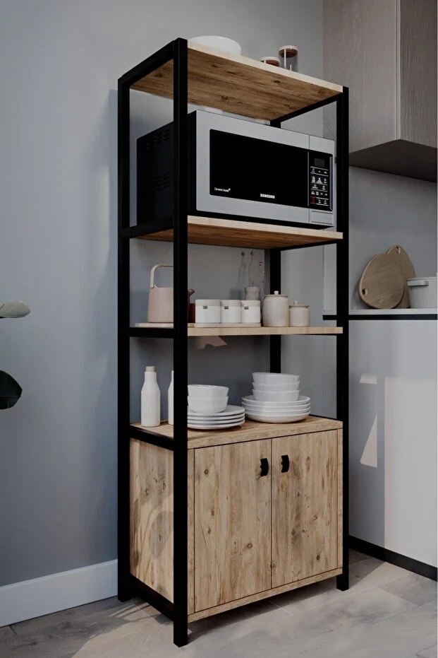 Elise Mutfak Bangosu Mutfak Rafı Malzeme Dolabı Mikrodalga Fırın Rafı Kahve Köşesi Mutfak Standı